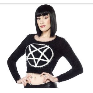 Killstar Pentagram Cropped Sweater